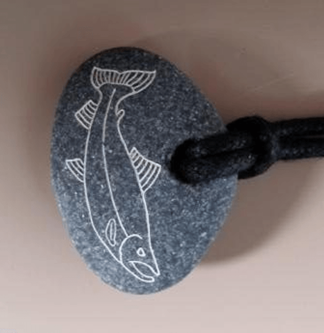 Pebble pendant - Salmon