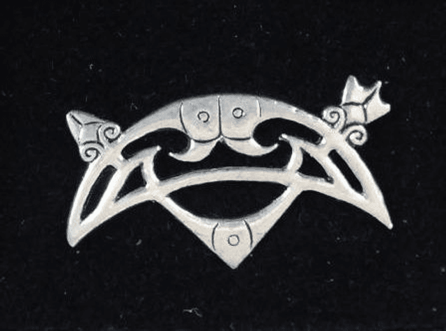 Pewter lapel pin - Crescent and V-rod
