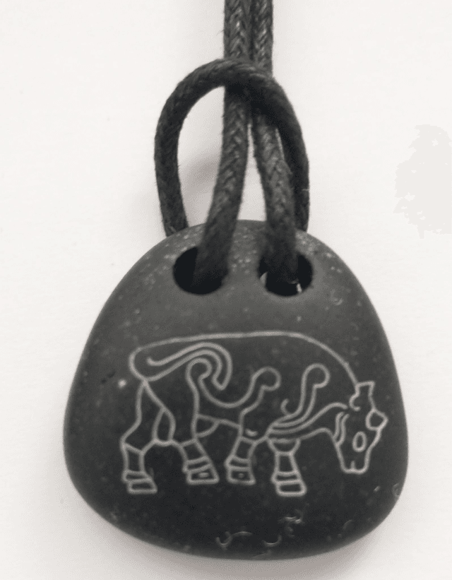 Pebble Pendant - Pictish Bull