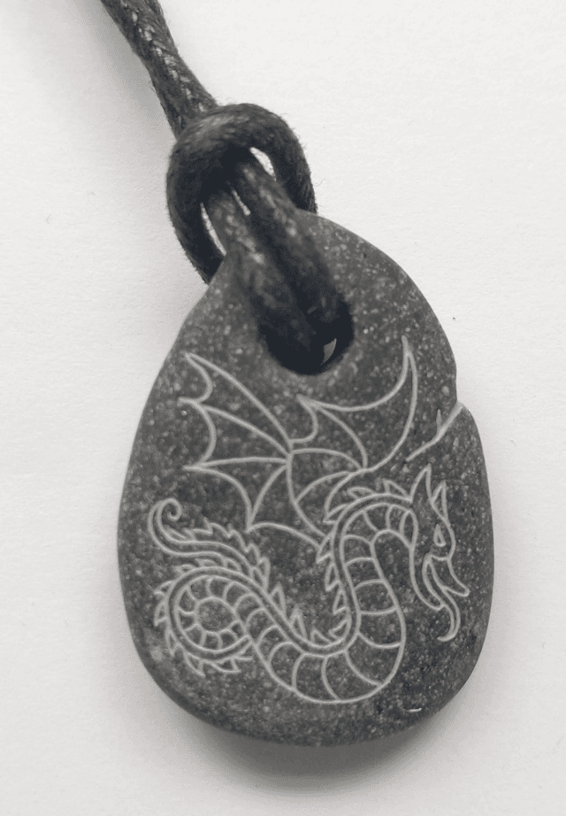 Pebble Pendant - Flying Dragon