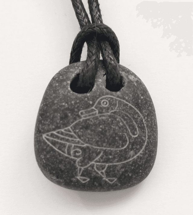 Pebble Pendant - Pictish Bird