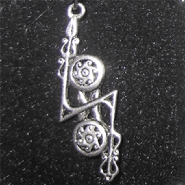 Pewter pendant - Double disc and Z-rod